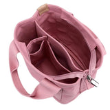 Women's Multi-pocket Tote Bag Zipper Crossbody Canvas Bags Handbag Satchel Small Bag Pink