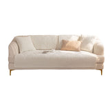 Plush Leaves Pattern Sofa Cover Sectional Couch Cover Nonslip Sofa Slipcover White