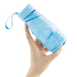 Mini Pocket Umbrella Anti-UV Sun Rain Windproof 6-Folding Umbrella Blue