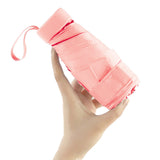Mini Pocket Umbrella Anti-UV Sun Rain Windproof 6-Folding Umbrella Pink