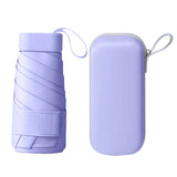 Mini Pocket Umbrella Anti-UV Sun Rain Windproof 6-Folding Umbrella Purple