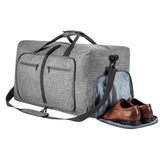 Travel Duffle Bag Foldable Gym Bag Travel Duffel Bag for Men and Women Gray