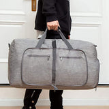 Travel Duffle Bag Foldable Gym Bag Travel Duffel Bag for Men and Women Gray