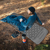 Inflatable Sleeping Pad Outdoor Camping Cushion Portable Soft Air Mattress Grey