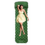 Inflatable Sleeping Pad Outdoor Camping Cushion Portable Soft Air Mattress Green