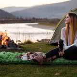 Inflatable Sleeping Pad Outdoor Camping Cushion Portable Soft Air Mattress Green
