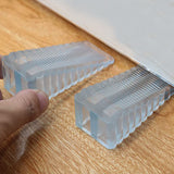 2pcs Wedge Door Stoppers Anti-Slip Door Stops Floor Wall Protector Transparent