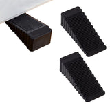 2pcs Wedge Door Stoppers Anti-Slip Door Stops Floor Wall Protector Black