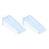 2pcs Wedge Door Stoppers Anti-Slip Door Stops Floor Wall Protector Transparent