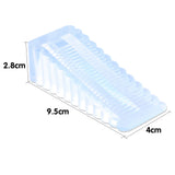 2pcs Wedge Door Stoppers Anti-Slip Door Stops Floor Wall Protector Transparent
