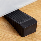 2pcs Wedge Door Stoppers Anti-Slip Door Stops Floor Wall Protector Black