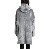 Unisex Heated Hooded Blanket Wearable Blanket Hoodie Gray