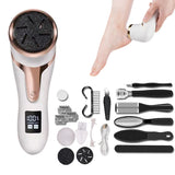 Rechargeable Electric Foot File Kit Pedicure Sander Waterproof 2 Speeds Foot Callus White