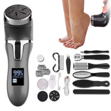 Rechargeable Electric Foot File Kit Pedicure Sander Waterproof 2 Speeds Foot Callus Black