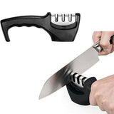 3-Slot Tungsten Steel and Ceramic Knife Sharpener for Kitchen Cutting Tools