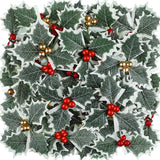 60 Pcs Artificial Holly Berries With Green Leaves