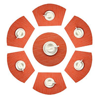 Set of 7 Placemats Coasters for Dining Table Orange