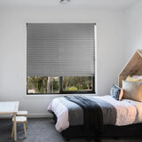 Pleated Blind Curtain Half Blackout Home Window Covers Shade Grey