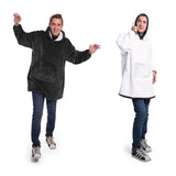 Unisex Warm Oversized Fleece Hoodie Blanket Sweatshirt Hooded with Pocket Black