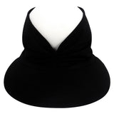 Set of 2Pack Visor Sun Hat Summer Beach Women Cap Elastic Hollow Top Hat Black and White