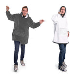 Unisex Warm Oversized Fleece Hoodie Blanket Sweatshirt Hooded with Pocket Gray