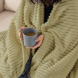 Flannel Blanket Soft Warm Throw Blanket Green