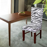 Zebra Printed Stretch Dining Chair Covers Removable Soft Chair Protector Dining Chair Slipcovers Home Decor for Home Kitchen Hotel Party Wedding Dining Room