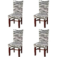 Zebra Printed Stretch Dining Chair Covers Removable Soft Chair Protector Dining Chair Slipcovers Home Decor for Home Kitchen Hotel Party Wedding Dining Room