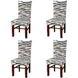 Zebra Printed Stretch Dining Chair Covers Removable Soft Chair Protector Dining Chair Slipcovers Home Decor for Home Kitchen Hotel Party Wedding Dining Room