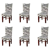 Zebra Printed Stretch Dining Chair Covers Removable Soft Chair Protector Dining Chair Slipcovers Home Decor for Home Kitchen Hotel Party Wedding Dining Room