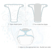 Adjustable Reusable Cloth Nappies with Inserts Washable Cloth Diaper Training Pants