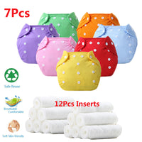 Adjustable Reusable Cloth Nappies with Inserts Washable Cloth Diaper Training Pants