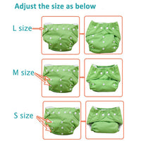 Adjustable Reusable Cloth Nappies with Inserts Washable Cloth Diaper Training Pants