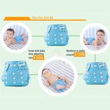 Adjustable Reusable Cloth Nappies with Inserts Washable Cloth Diaper Training Pants
