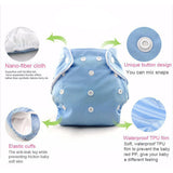 Adjustable Reusable Cloth Nappies with Inserts Washable Cloth Diaper Training Pants