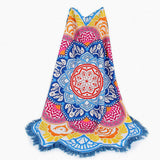 FancyGrab Bohemian Lotus Flower Beach Towel Blanket