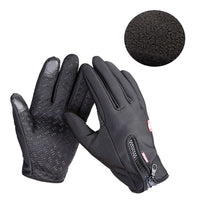 Unisex Touch Screen Windproof Waterproof Warm Sport Gloves Black