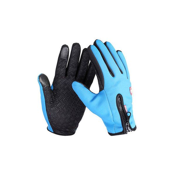 Unisex Touch Screen Windproof Waterproof Warm Sport Gloves Blue