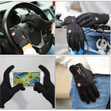 Unisex Touch Screen Windproof Waterproof Warm Sport Gloves Black