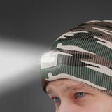 Unisex Battery Operated LED Beanie Winter Warm Knit Hat Head Light HeadlampTorch