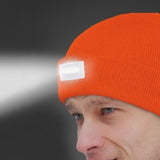 Unisex Battery Operated LED Beanie Winter Warm Knit Hat Head Light HeadlampTorch