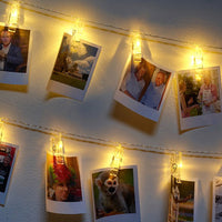 1 or 2-Pack LED Hanging Picture Photo Peg Clip Fairy String Lights Party Decoration