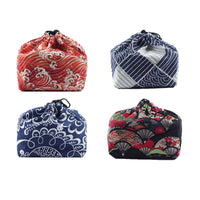 Canvas Lunch Bag Japanese Style Lunch Bags Drawstring Picnic Bag Reusable Food Storage Bags