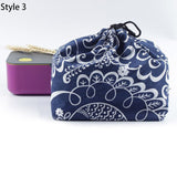 Canvas Lunch Bag Japanese Style Lunch Bags Drawstring Picnic Bag Reusable Food Storage Bags