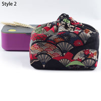 Canvas Lunch Bag Japanese Style Lunch Bags Drawstring Picnic Bag Reusable Food Storage Bags