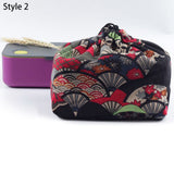 Canvas Lunch Bag Japanese Style Lunch Bags Drawstring Picnic Bag Reusable Food Storage Bags