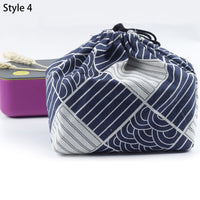 Canvas Lunch Bag Japanese Style Lunch Bags Drawstring Picnic Bag Reusable Food Storage Bags