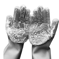 Silicone Washing Cleaning Gloves Household Brush Gloves Reusable Dishwashing Scrubber Gloves