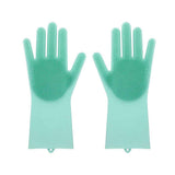 Silicone Washing Cleaning Gloves Household Brush Gloves Reusable Dishwashing Scrubber Gloves