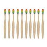 Environmental Toothbrushes Bamboo Oral Care Eco Dental Toothbrush with Rainbow Bristles with Paper Boxes